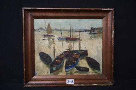 LUC KAISIN (1901 - 1963) - « Port de pêche d'Osten