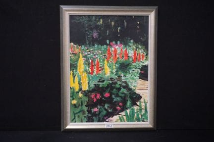 OSCAR GRAMANN (1909 -  ) - « Jardin fleuri » - aqu