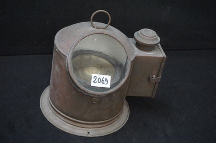 ancien compas de navigation en cuivre - H : 23 cm