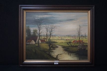 安德烈·德·曼（1925—2002）——《带农舍的风景》——布面油画——70 × 90 厘米