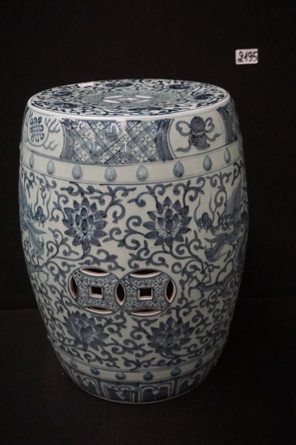Joli tabouret de jardin chinois en porcelaine - bl