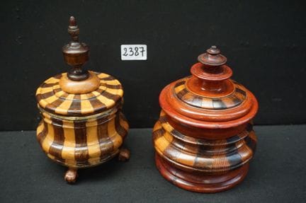 2 contenitori per tabacco in stile Biedermeier ola