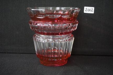 VAL SAINT LAMBERT  - magnifique vase en cristal ro