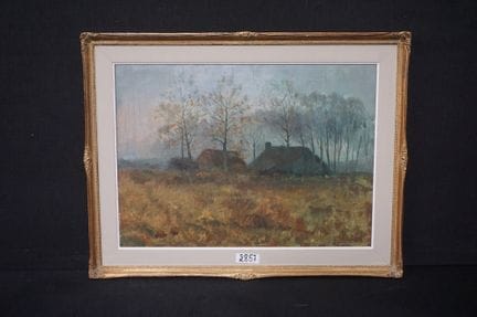 École belge - « La ferme en automne » - huile sur 