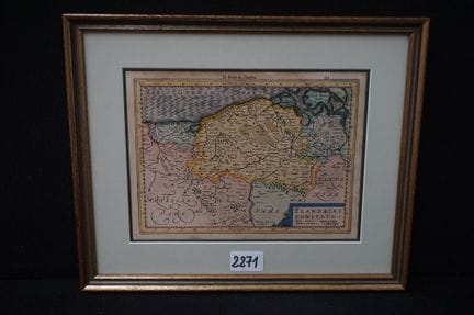 Mappa cartografica delle Fiandre del XVII secolo "