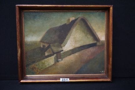 tableau - « La ferme » - huile sur panneau - signé