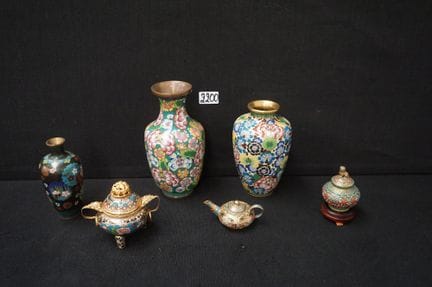 joli plateau en cloisonné - Chine - hauteur maxima