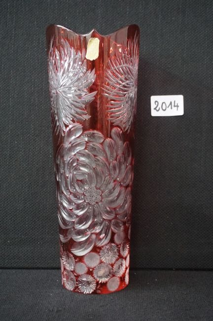 MEISSEN - magnifique vase en cristal rouge - CRIST