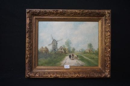 PAUL SCHOUTEN (1860 - 1922) - « Paysage avec mouli