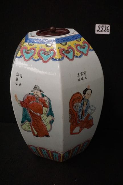 bellissimo vaso esagonale per zenzero in porcellan
