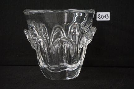 VAL SAINT LAMBERT - vase vintage en cristal - sign