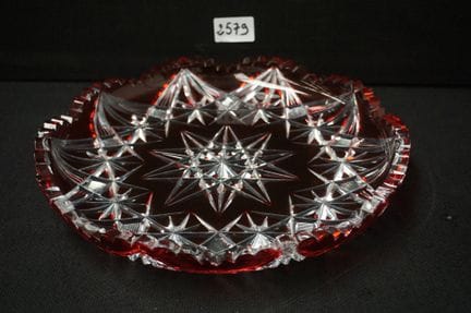 VAL SAINT LAMBERT  - beautiful wine-red bowl - han