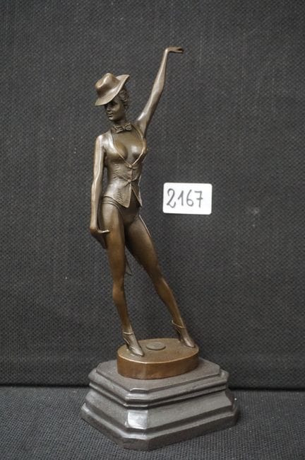statue en bronze de style Art déco - « La danseuse