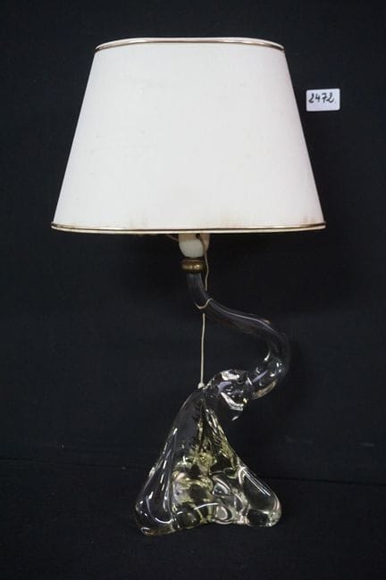 lampe de table vintage en verre transparent - styl