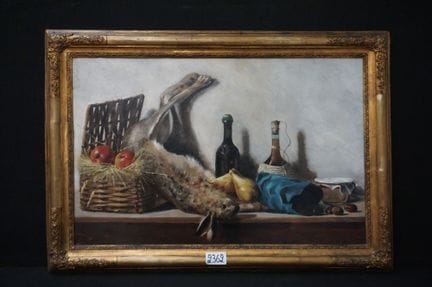 ORESTE COSTA (1851 - 1901) - "狩猎静物" - 布面油画 - 已签约 -