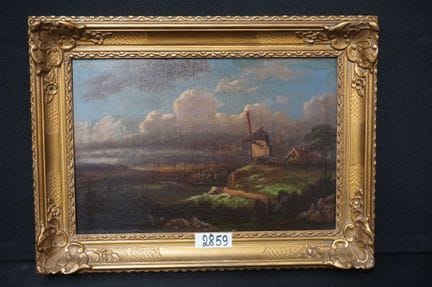 École hollandaise du XIXe siècle - « Paysage avec 