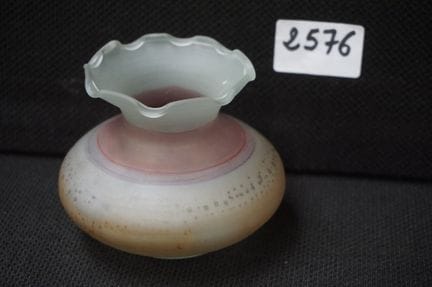 复古手工彩绘缎面玻璃花瓶——高：8 厘米