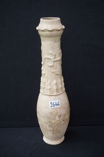Vaso cinese in terracotta - stile QINGBAI - decora