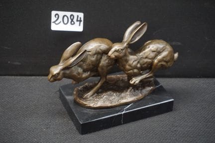 groupe en bronze - sur socle en marbre - « deux li
