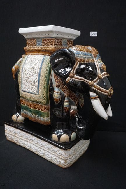 « Tabouret de jardin » asiatique en céramique émai