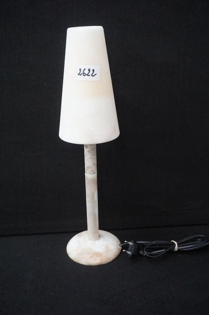 lampada da tavolo vintage in alabastro - A: 44 cm