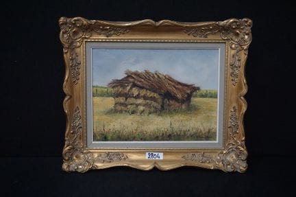 V.HOOGSTOEL - "丰收的风景" - 布面油画 - 已签约 - 1973 年 - 30 x
