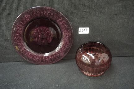 JULES HENRI VERNON - Ciotola Art Déco in vetro col