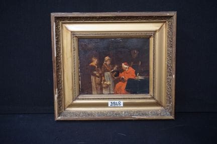 peinture - « Cardinal avec des femmes dans un inté