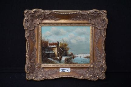 tableau - « winterpret » - huile sur panneau - sig