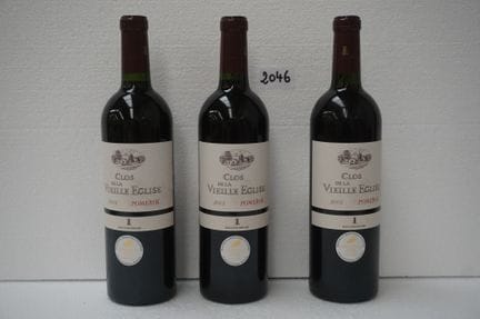 CLOS DE LA VIEILLE EGLISE - 3 bouteilles de vin ro