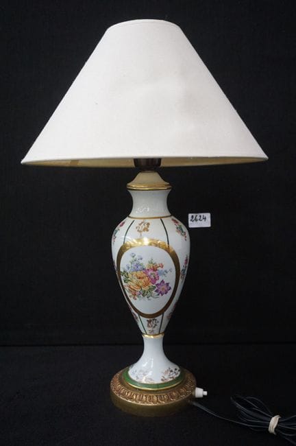LIMOGES - lampada da tavolo in porcellana con fini