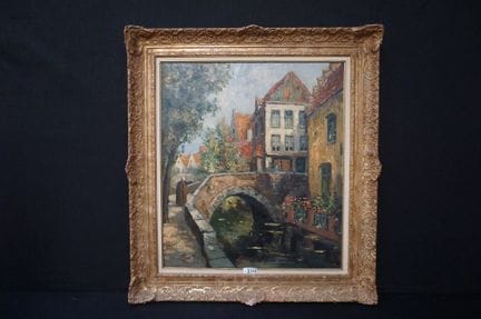 A. VANDENDRIES - 《布鲁日风光》 - 布面油画 - 署名 - 81 x 70 厘米