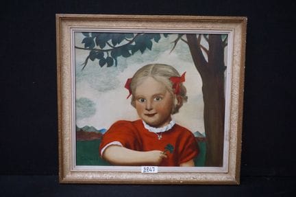 F. WENSCH - « Jeune fille au trèfle à quatre feuil