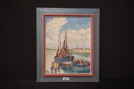 WILLY VAN HUYSE (1911 - 1993) - « Bateaux de pêche