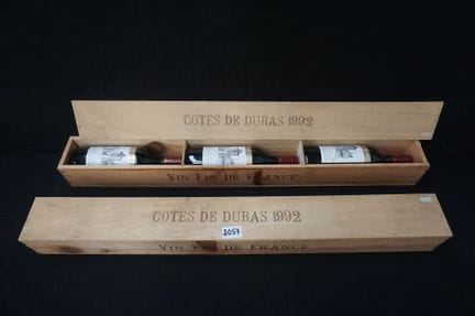 6 bouteilles de vin rouge - COTES DE DURAS - 1992 