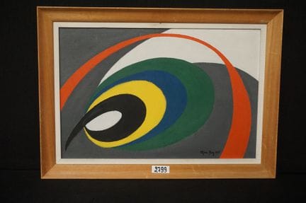MARC BEY - « Composition colorée » - huile sur pan