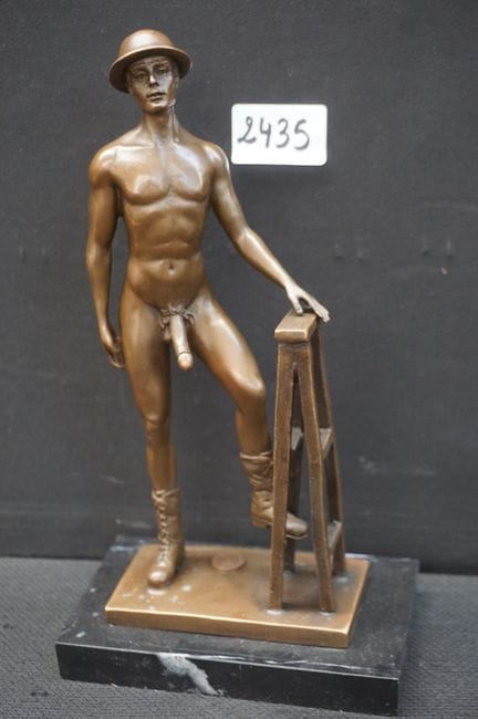 belle sculpture érotique en bronze – sur socle en 