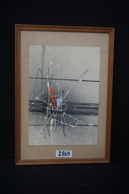 technique mixte moderne sur papier - signature dif