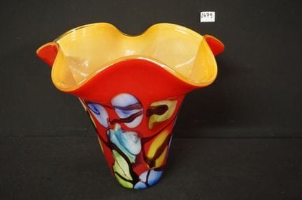 belle grande vase en verre coloré - style MURANO -