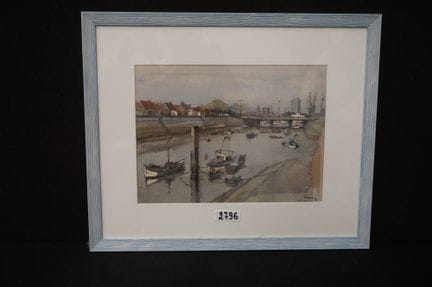 Aquarelle - "vue d'Ostende" - signée difficilement