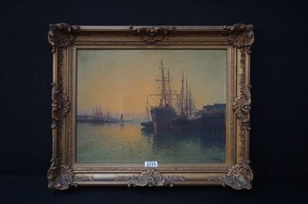 L. LEPAGE - 《港口》 - 布面油画 - 署名 - 50 x 65 厘米