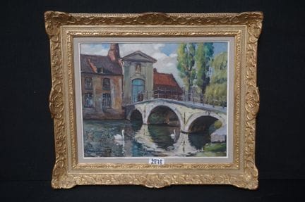 EDOUARD ROMBAUX (1899 - 1987) - « Le pont de Minne