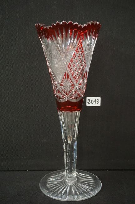 VAL SAINT LAMBERT  - grand vase de mariage en cris