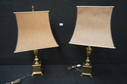 2 lampes de table vintage en laiton - années 40 - 