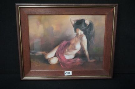 ANNY - 《躺着的裸女》 - 粉彩画 - 署名 - 30 x 40 厘米