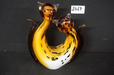 stained glass sculpture - MURANO style - "cats" - 