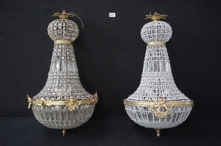 2 lampadari in bronzo - H: 75 cm