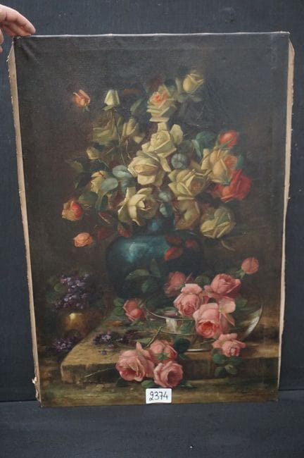 扬·范·斯滕塞尔（1927 - 2014）——《花卉静物》——布面油画——署名——90 x 60 厘