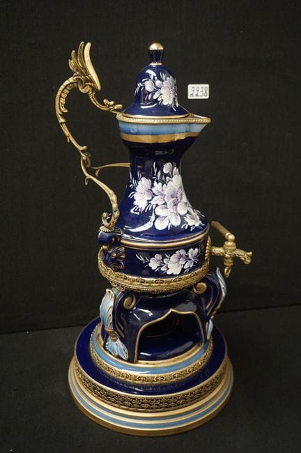 KERAMOS - Samovar italiano in porcellana blu cobal