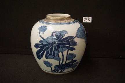Vaso cinese per lo zenzero in porcellana - blu e b